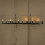 96 Zoll geschmiedeter linearer Kronleuchter Candlestick - Thaddeus
