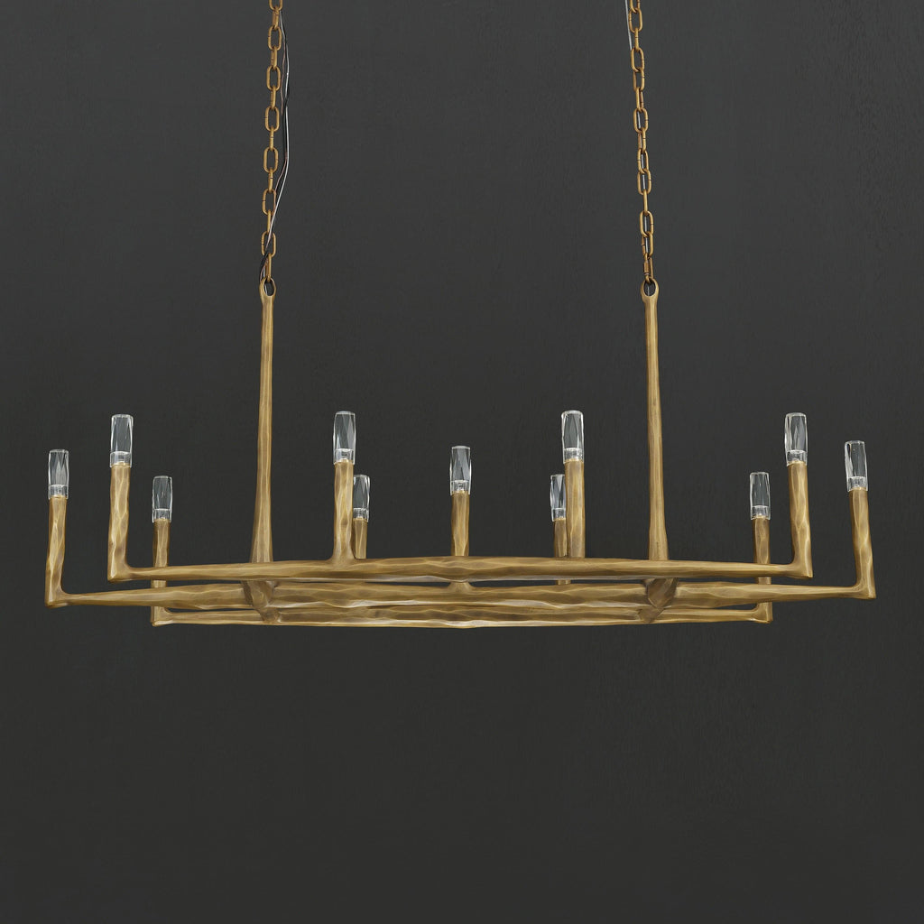 54 Inch Forged Candlestick Linear Chandelier - Thaddeus