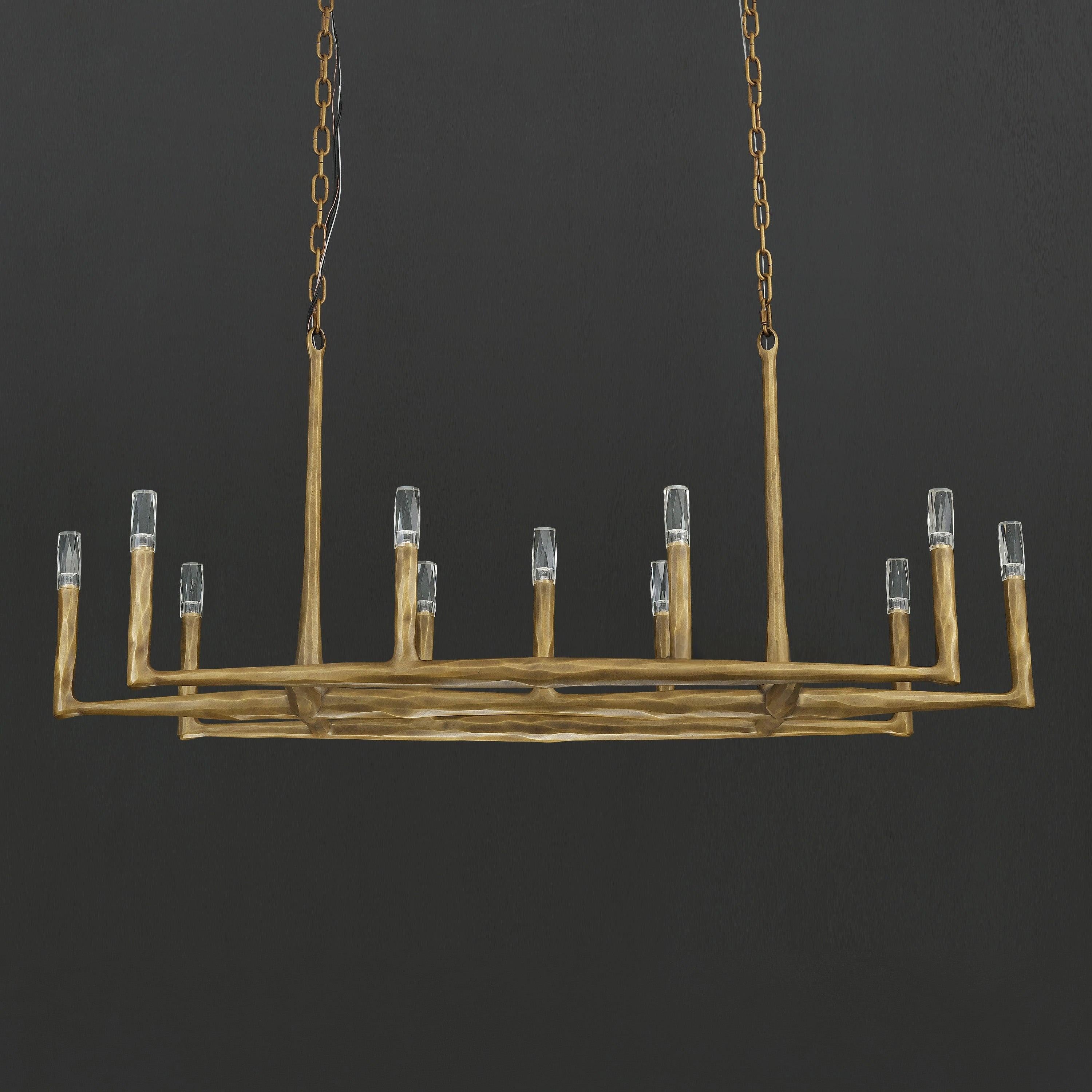 54 Inch Forged Candlestick Linear Chandelier - Thaddeus