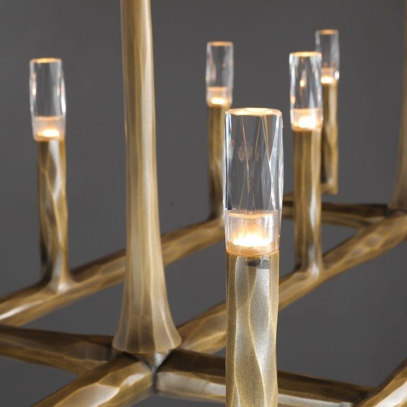 72 Inch Forged Candlestick Linear Chandelier - Thaddeus