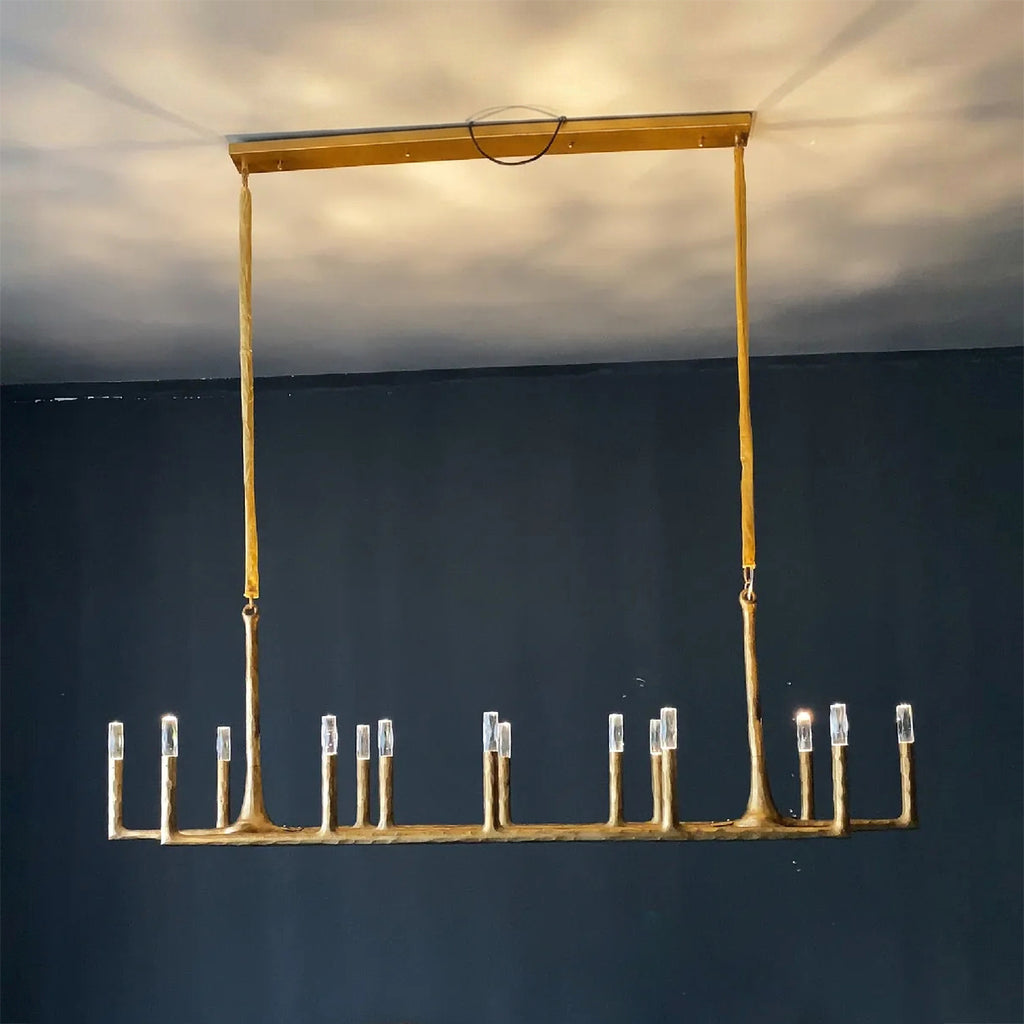 54 Inch Forged Candlestick Linear Chandelier - Thaddeus