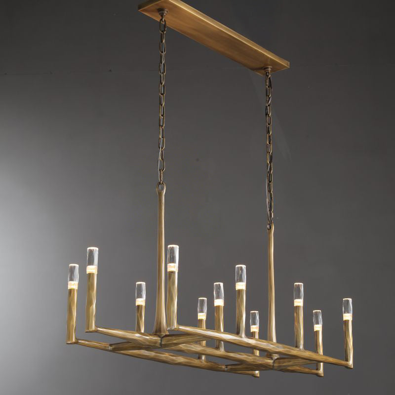 54 Inch Forged Candlestick Linear Chandelier - Thaddeus