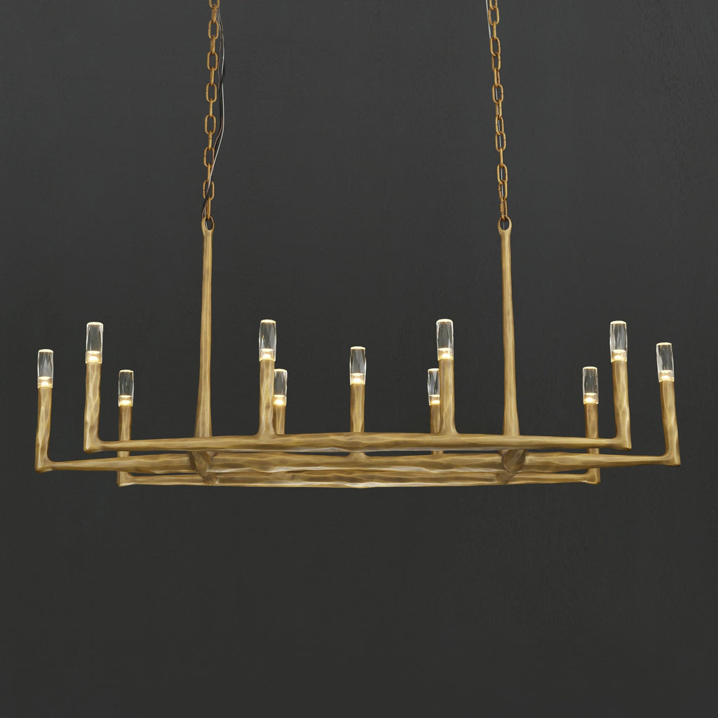 54 Inch Forged Candlestick Linear Chandelier - Thaddeus