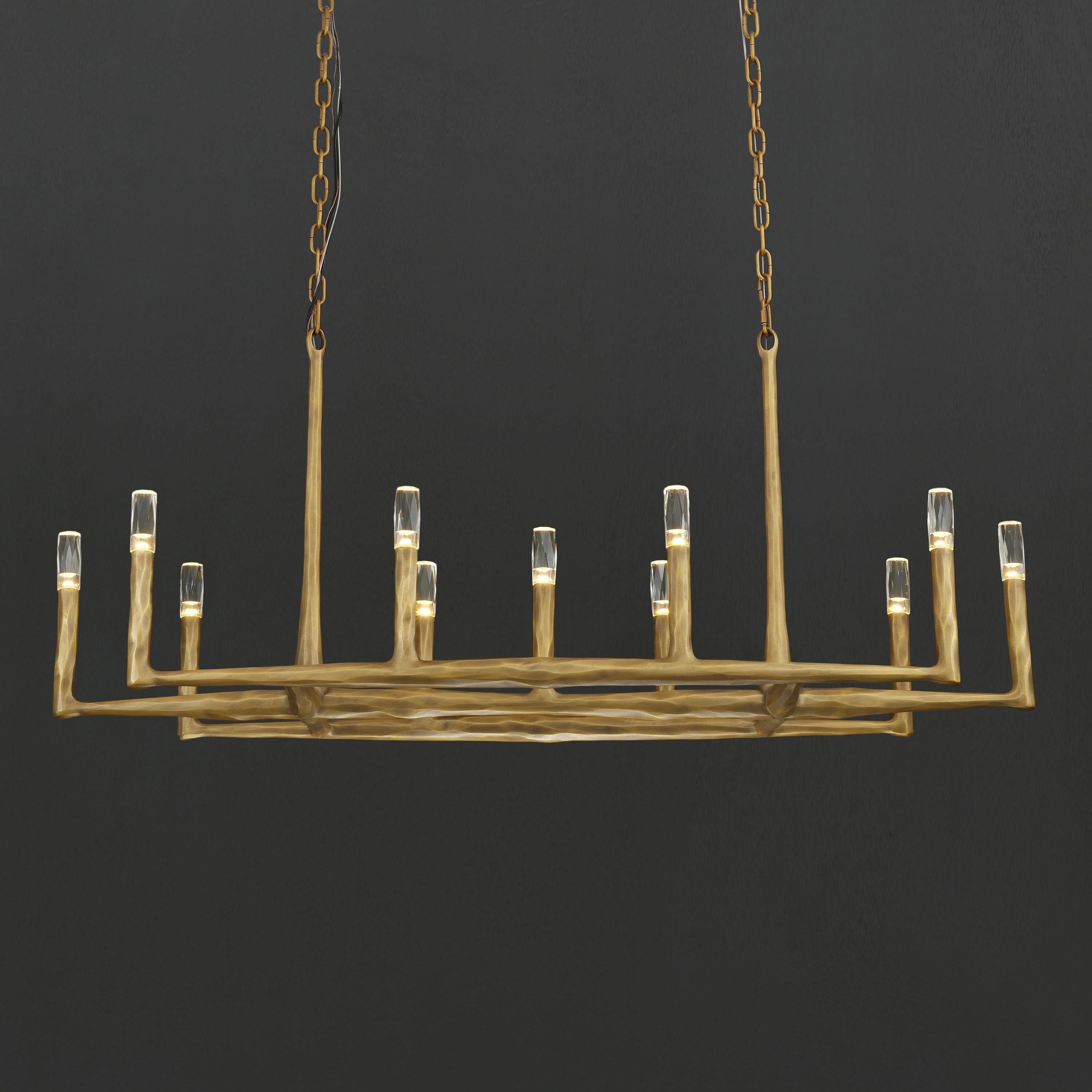 54 Inch Forged Candlestick Linear Chandelier - Thaddeus