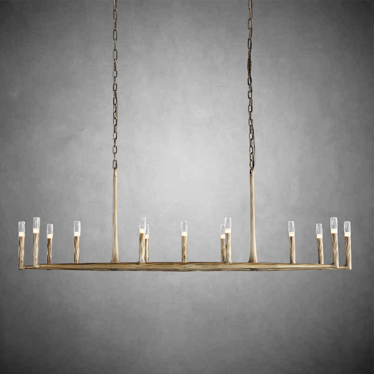 72 Inch Forged Candlestick Linear Chandelier - Thaddeus