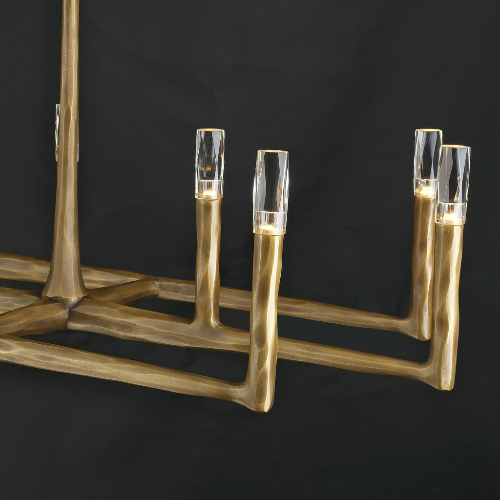 72 Inch Forged Candlestick Linear Chandelier - Thaddeus