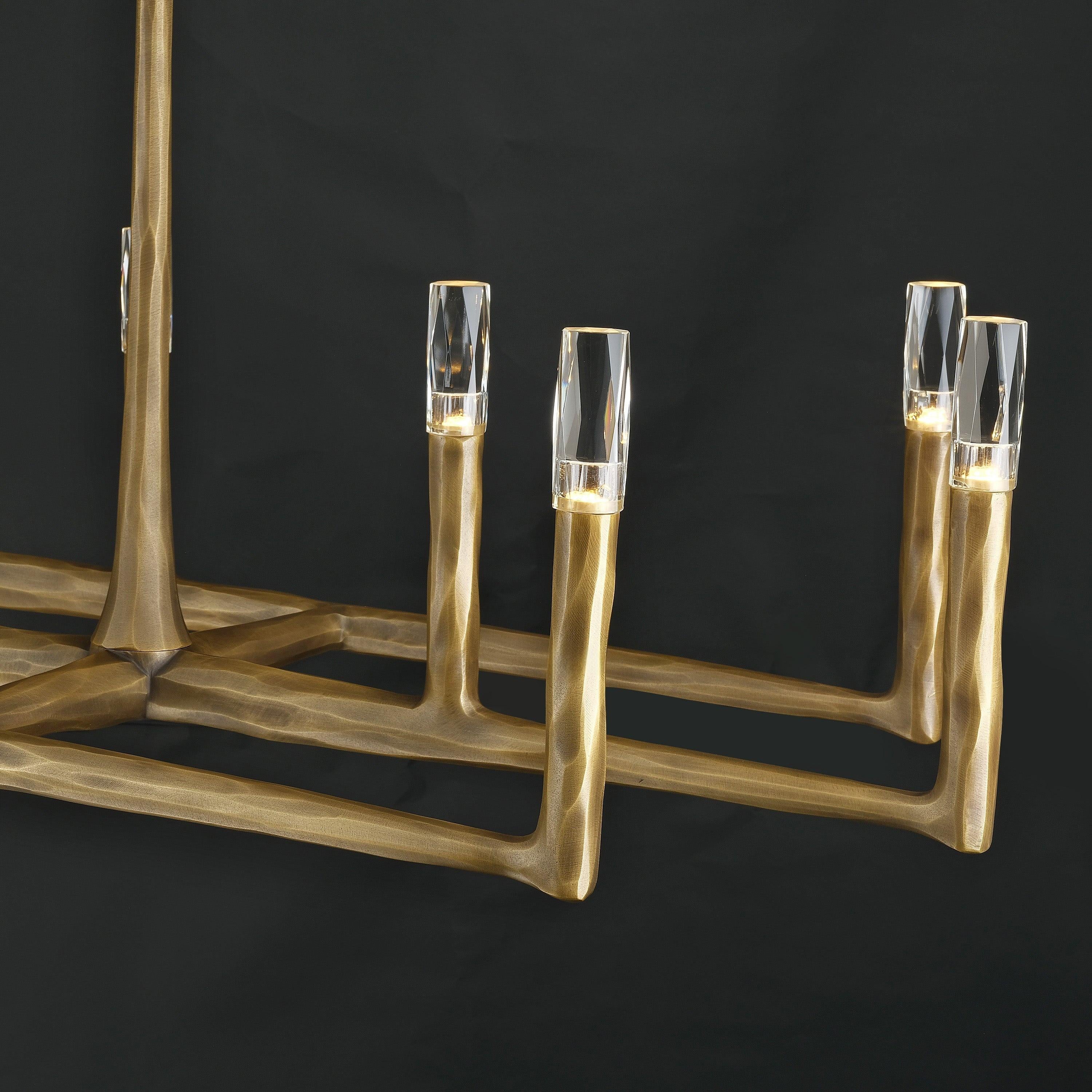 72 Inch Forged Candlestick Linear Chandelier - Thaddeus