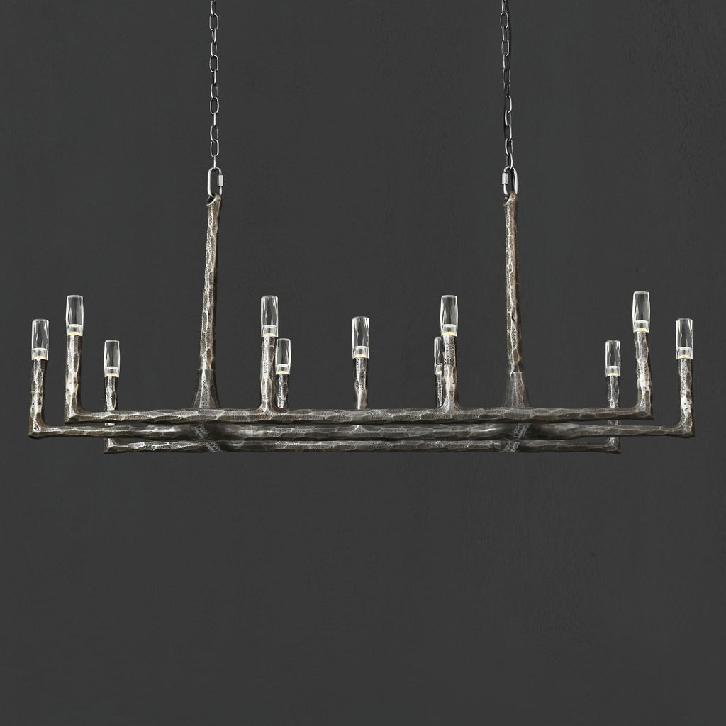 54 Inch Forged Candlestick Linear Chandelier - Thaddeus