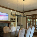 72 Inch Forged Candlestick Linear Chandelier - Thaddeus