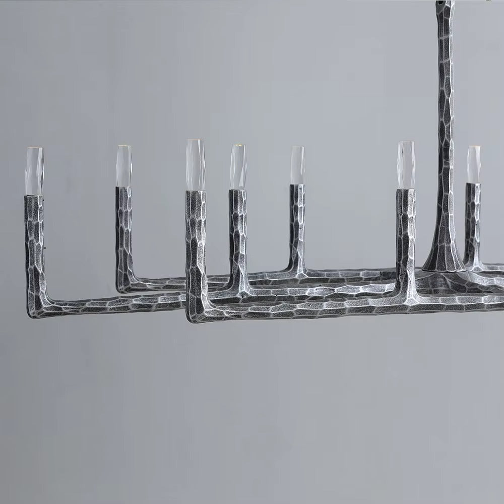 96 Zoll geschmiedeter linearer Kronleuchter Candlestick - Thaddeus