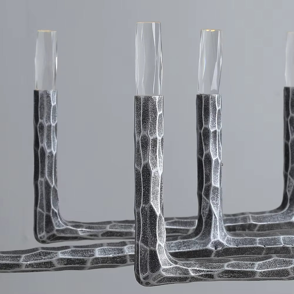 96 Zoll geschmiedeter linearer Kronleuchter Candlestick - Thaddeus