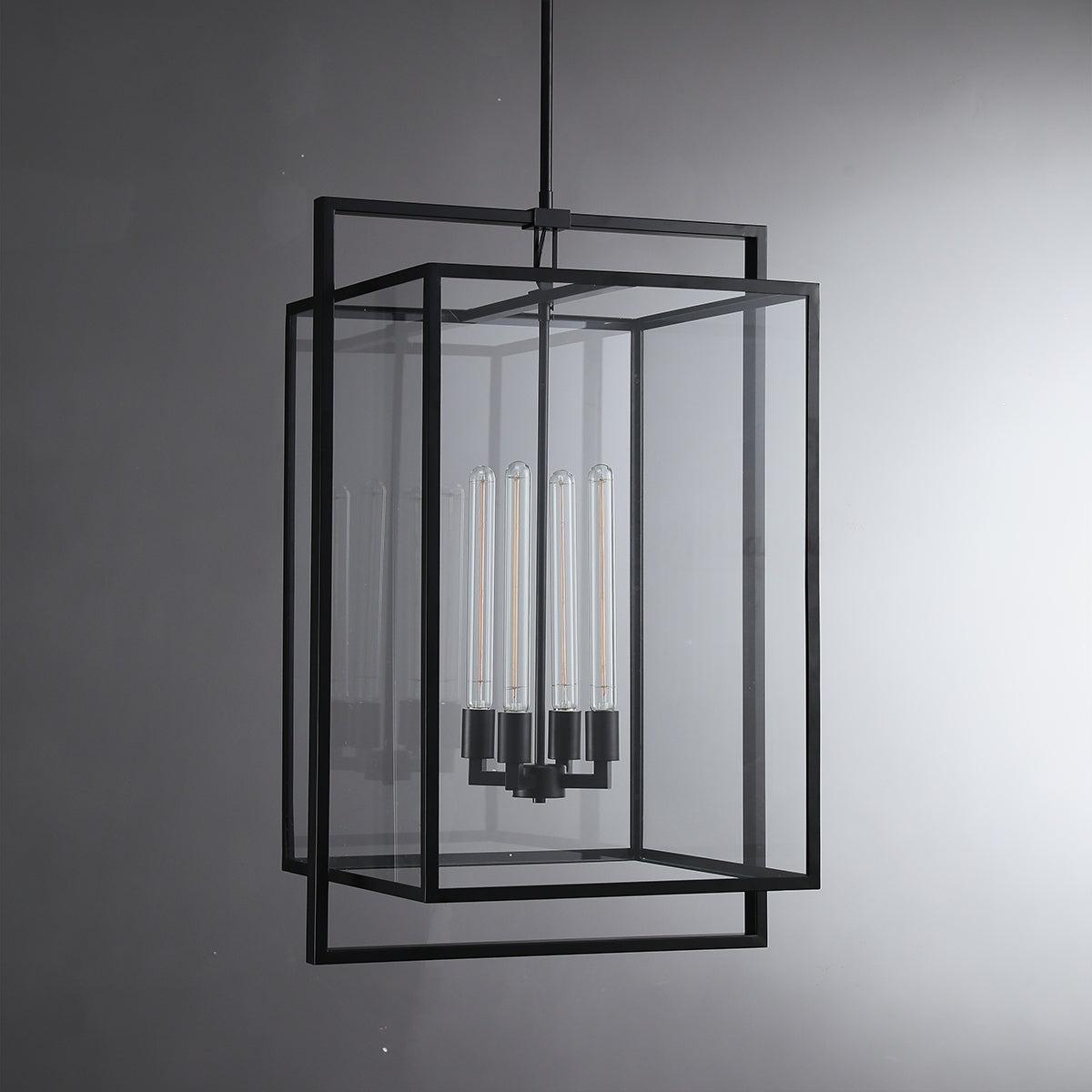 21 Inch Glass Lantern Pendant Light - Beckman