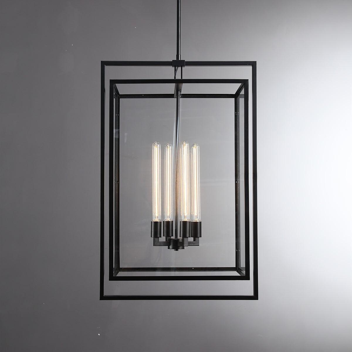 21 Inch Glass Lantern Pendant Light - Beckman