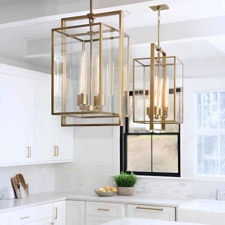 21 Inch Lantern Glass Pendant Light - Beckman