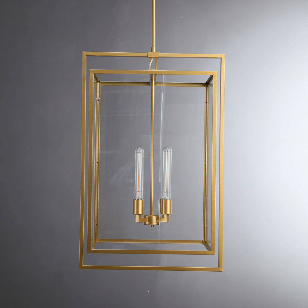 21 Inch Lantern Glass Pendant Light - Beckman