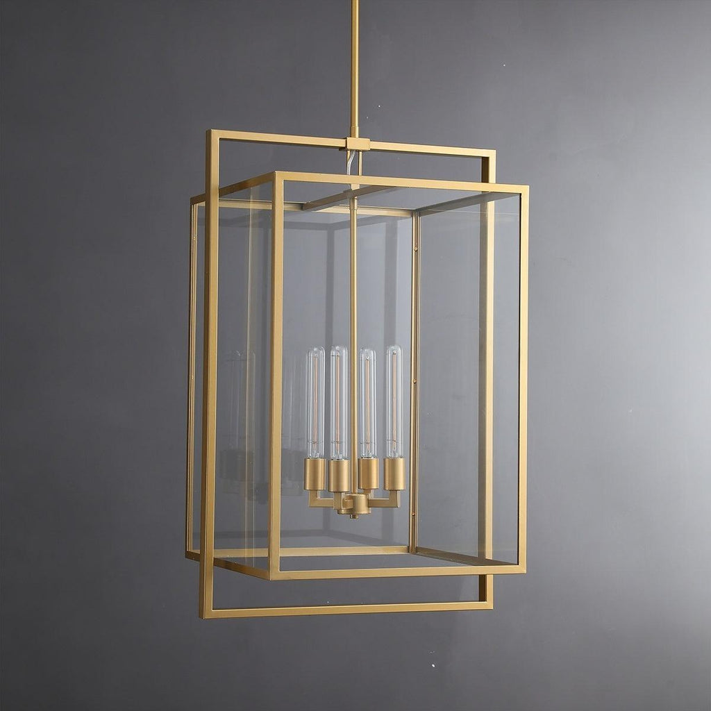 21 Inch Glass Lantern Pendant Light - Beckman
