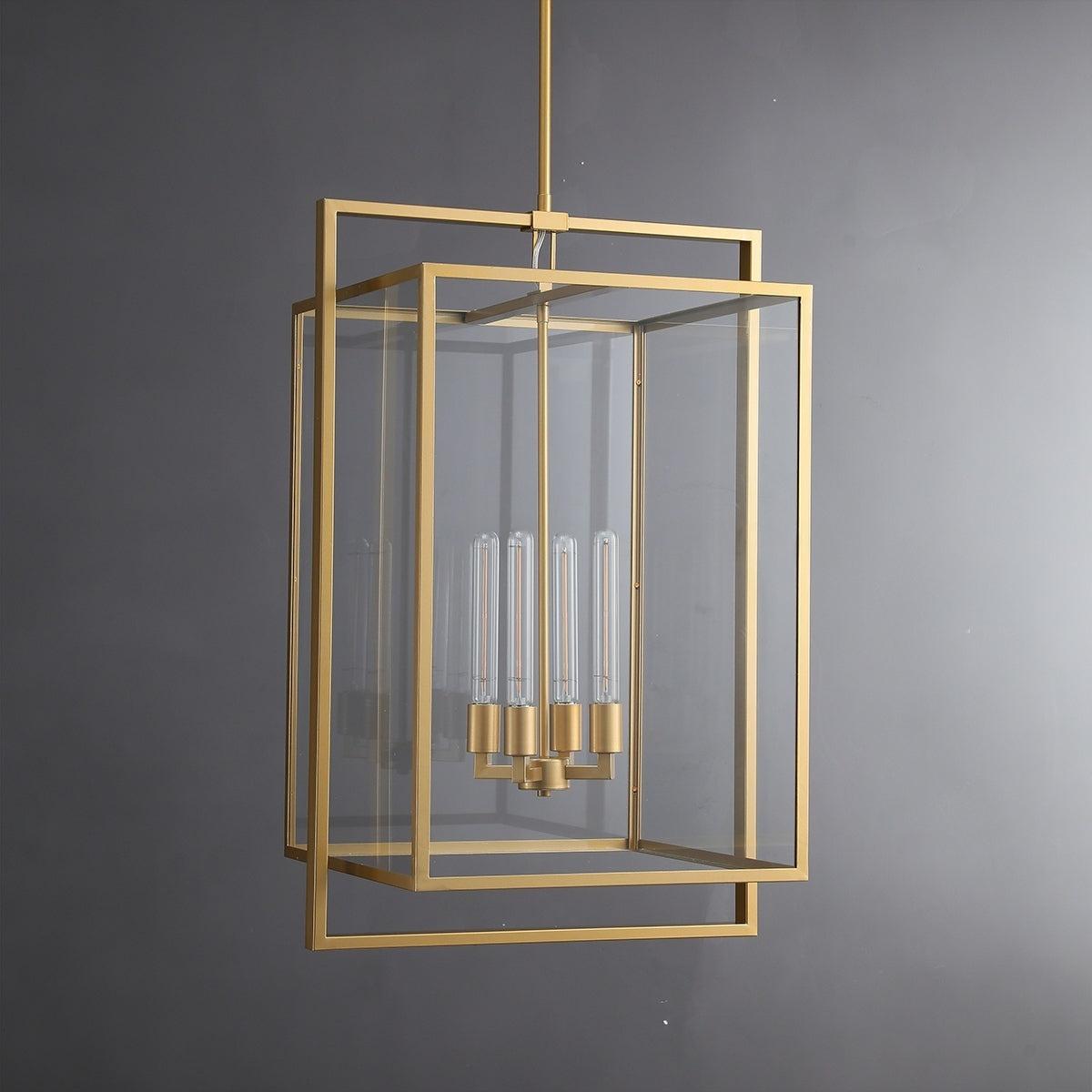 21 Inch Glass Lantern Pendant Light - Beckman