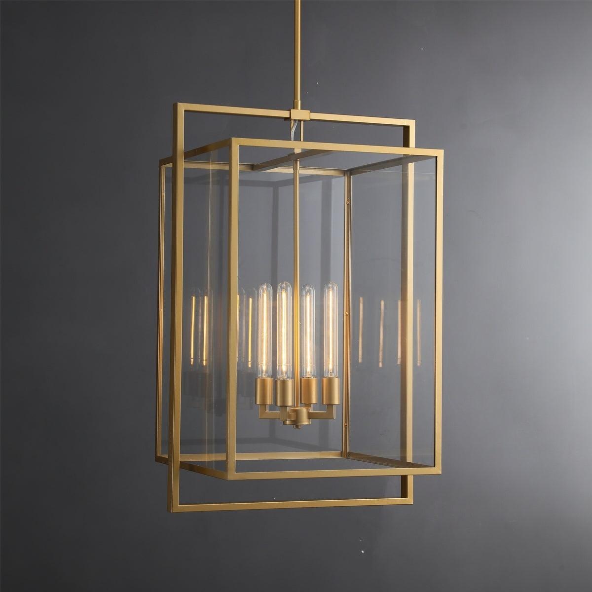 21 Inch Glass Lantern Pendant Light - Beckman