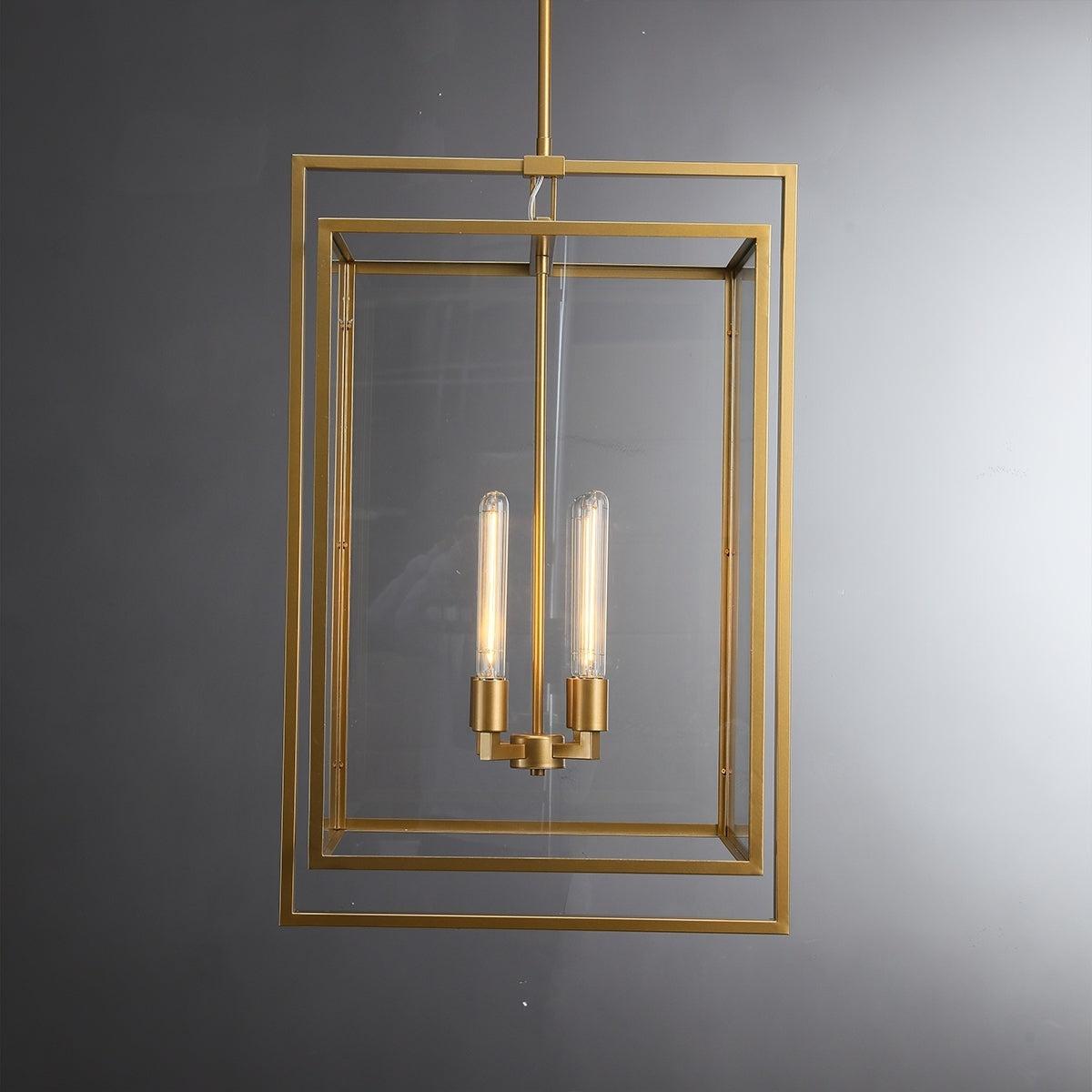 21 Inch Glass Lantern Pendant Light - Beckman