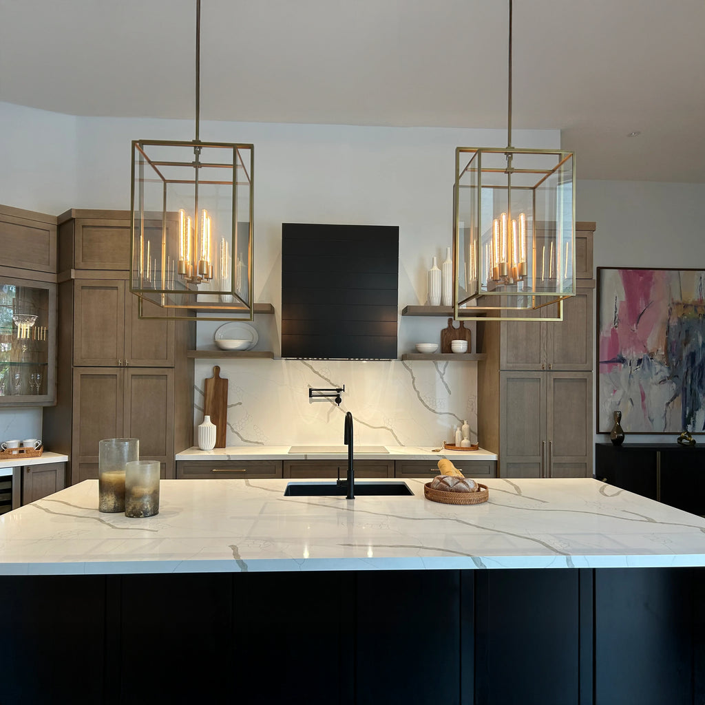 21 Inch Glass Lantern Pendant Light - Beckman