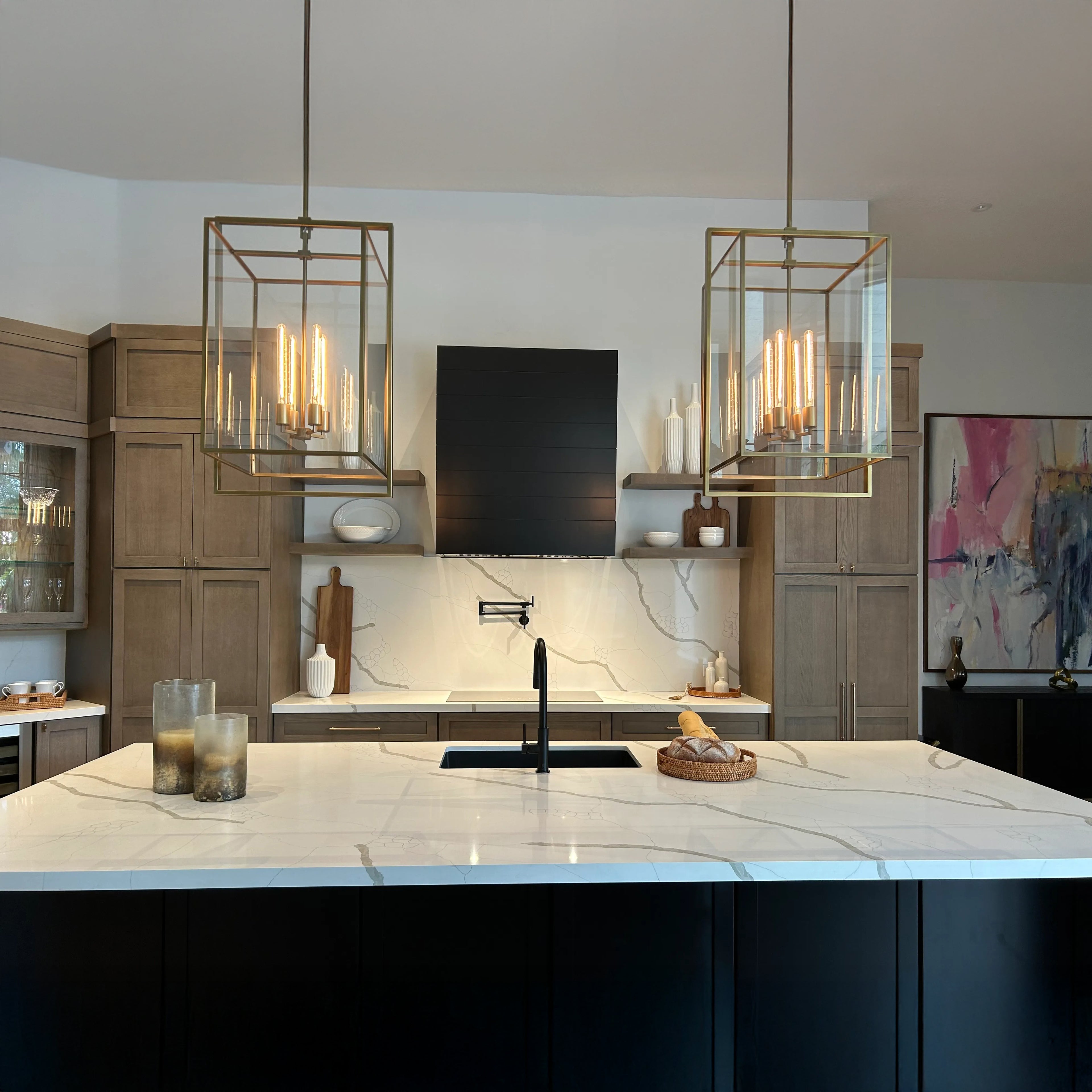 21 Inch Glass Lantern Pendant Light - Beckman