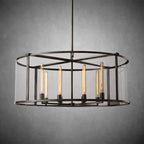 44 Inch Glass Drum Chandelier - Beckman