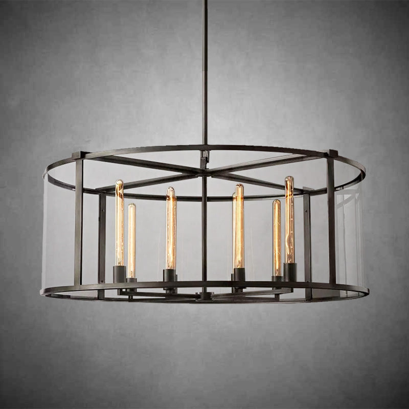 44 Inch Glass Drum Chandelier - Beckman