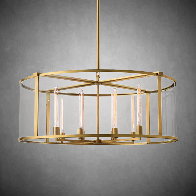 44 Inch Glass Drum Chandelier - Beckman