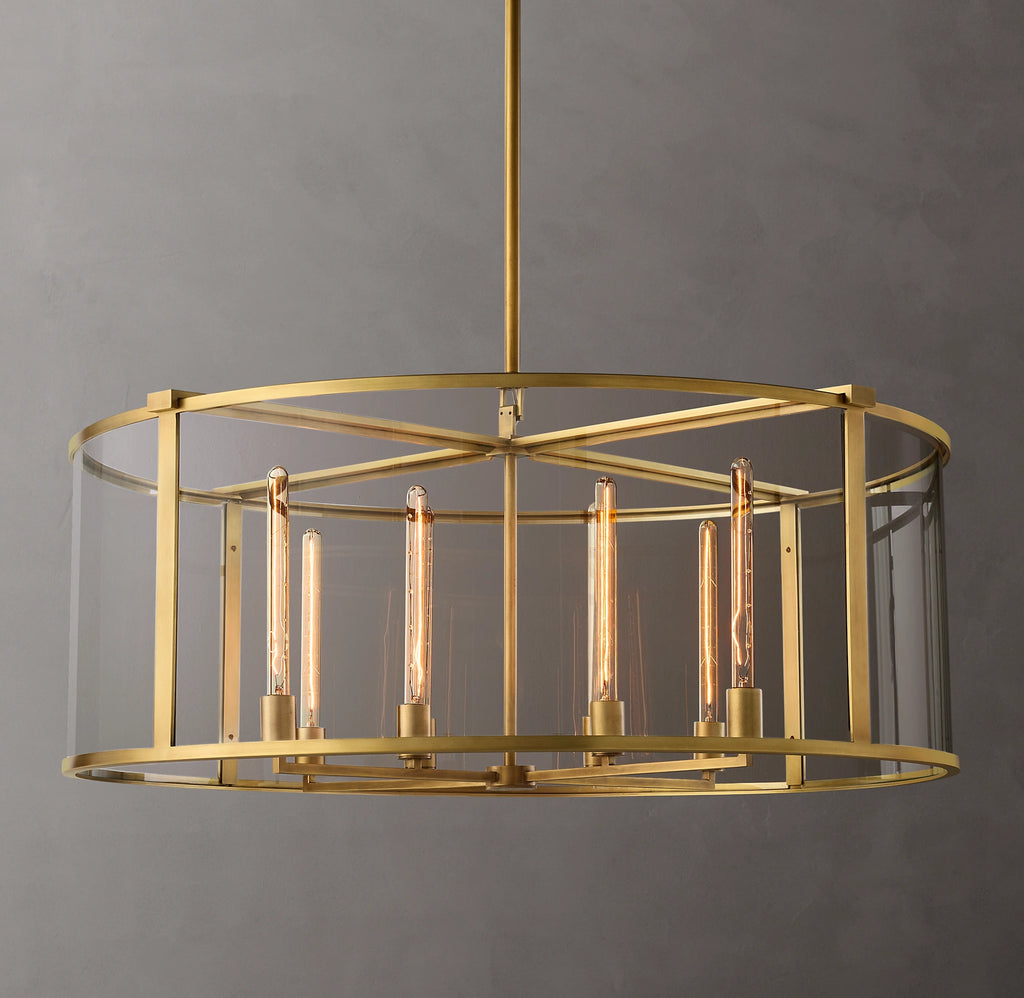 44 Inch Candelabra Drum Glass Chandelier - Beckman