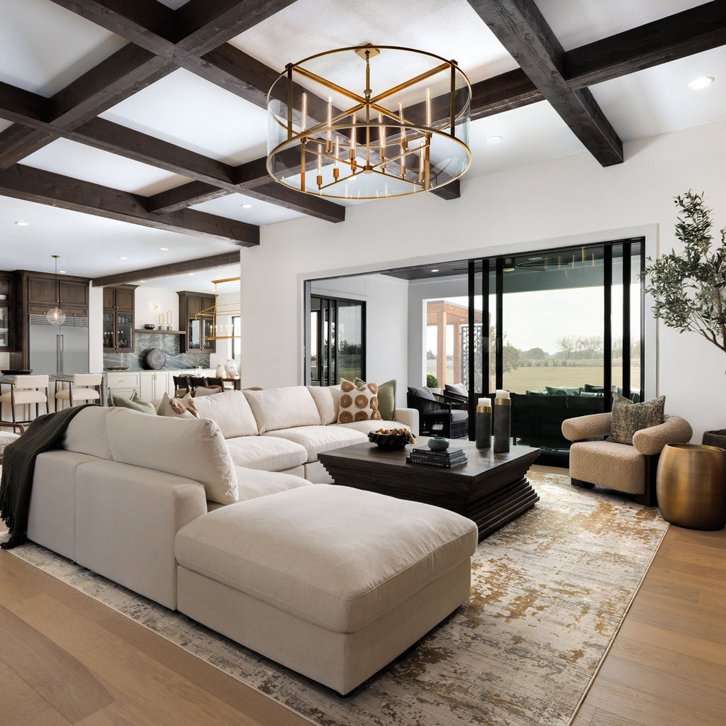 55 Inch Glass Drum Chandelier - Beckman