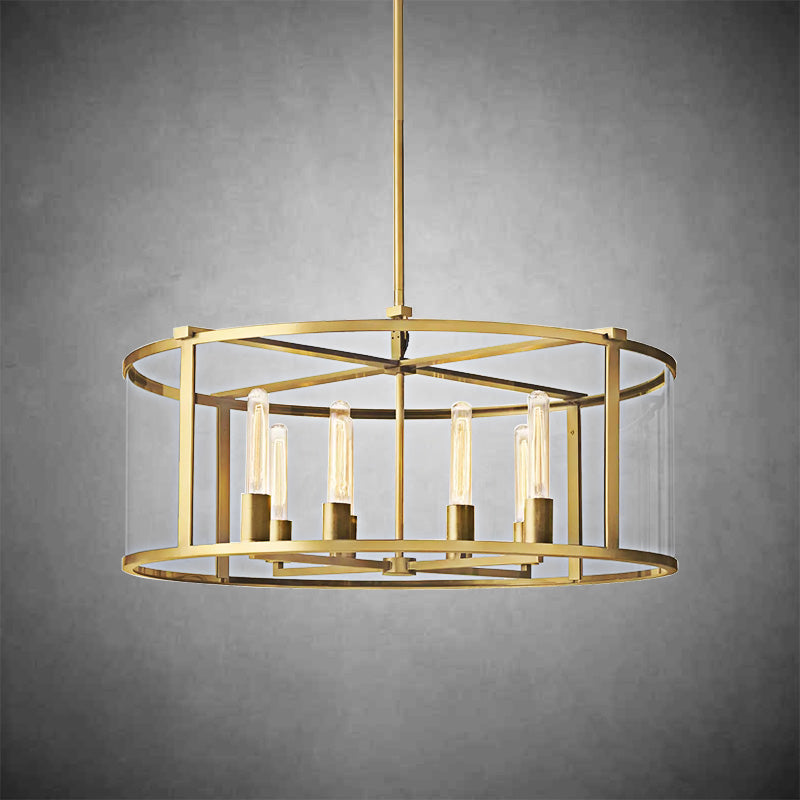33 Inch Glass Drum Chandelier - Beckman