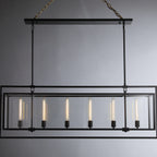54 Inch Glass Rectangular Chandelier - Beckman