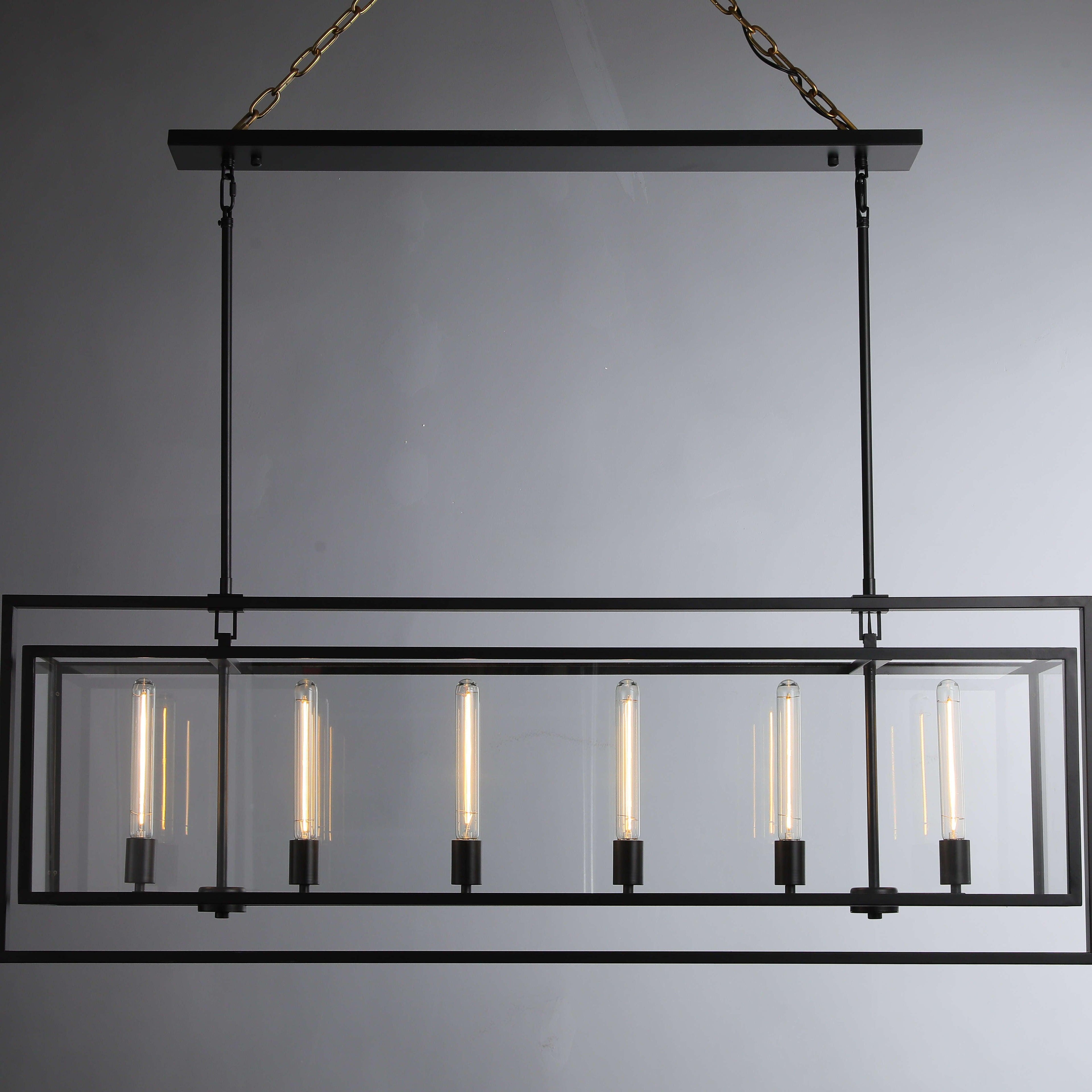 54 Inch Glass Rectangular Chandelier - Beckman