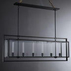 54 Inch Glass Rectangular Chandelier - Beckman