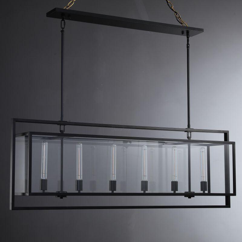 54 Inch Glass Rectangular Chandelier - Beckman