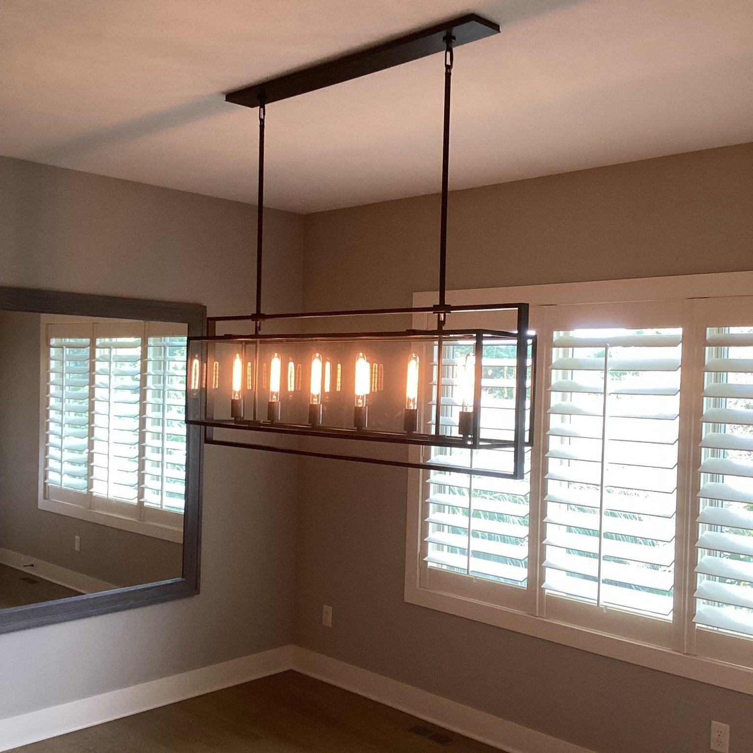 54 Inch Glass Rectangular Chandelier - Beckman
