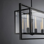 54 Inch Candelabra Rectangular Glass Chandelier - Beckman