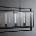 54 Inch Candelabra Rectangular Glass Chandelier - Beckman