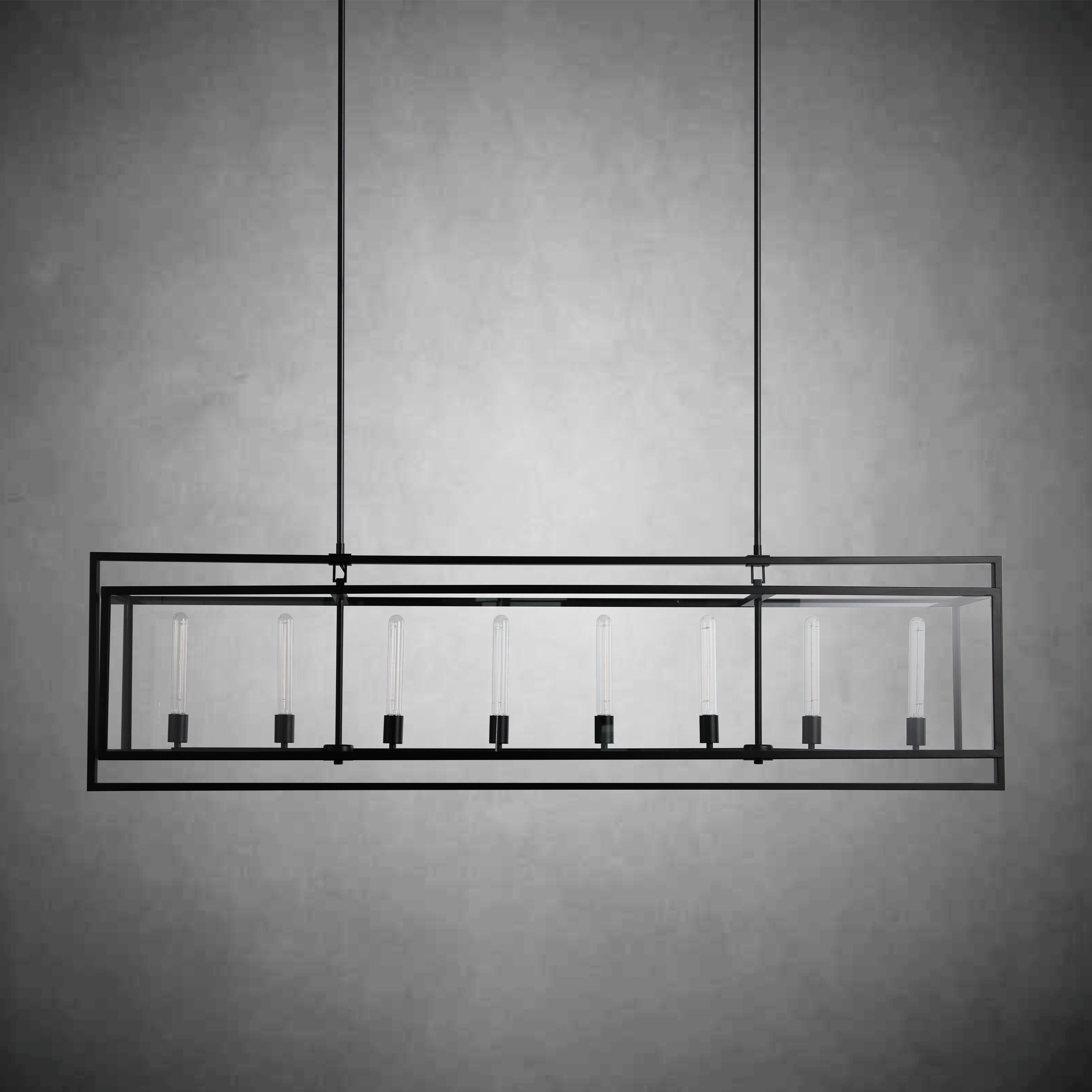 72 Inch Glass Rectangular Chandelier - Beckman
