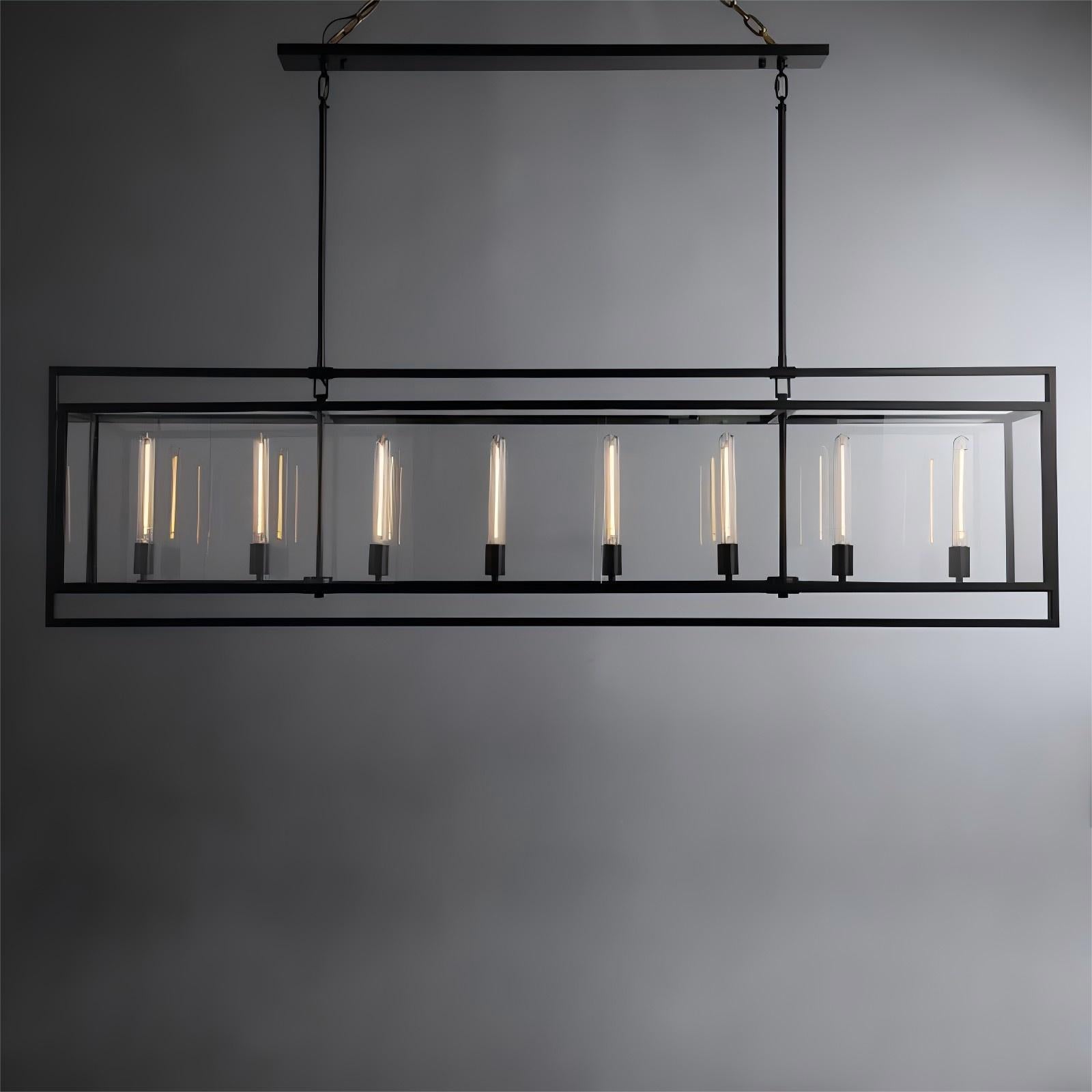 72 Inch Glass Rectangular Chandelier - Beckman
