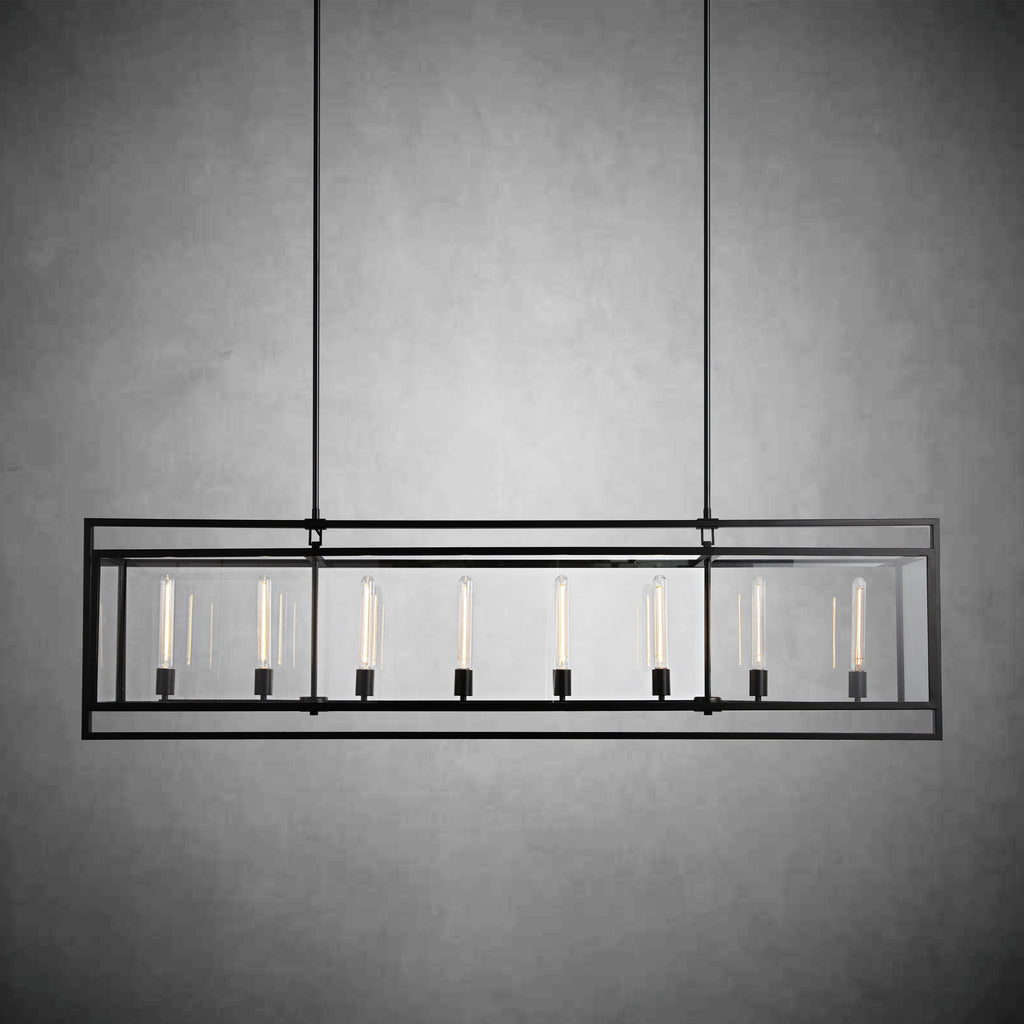 72 Inch Glass Rectangular Chandelier - Beckman