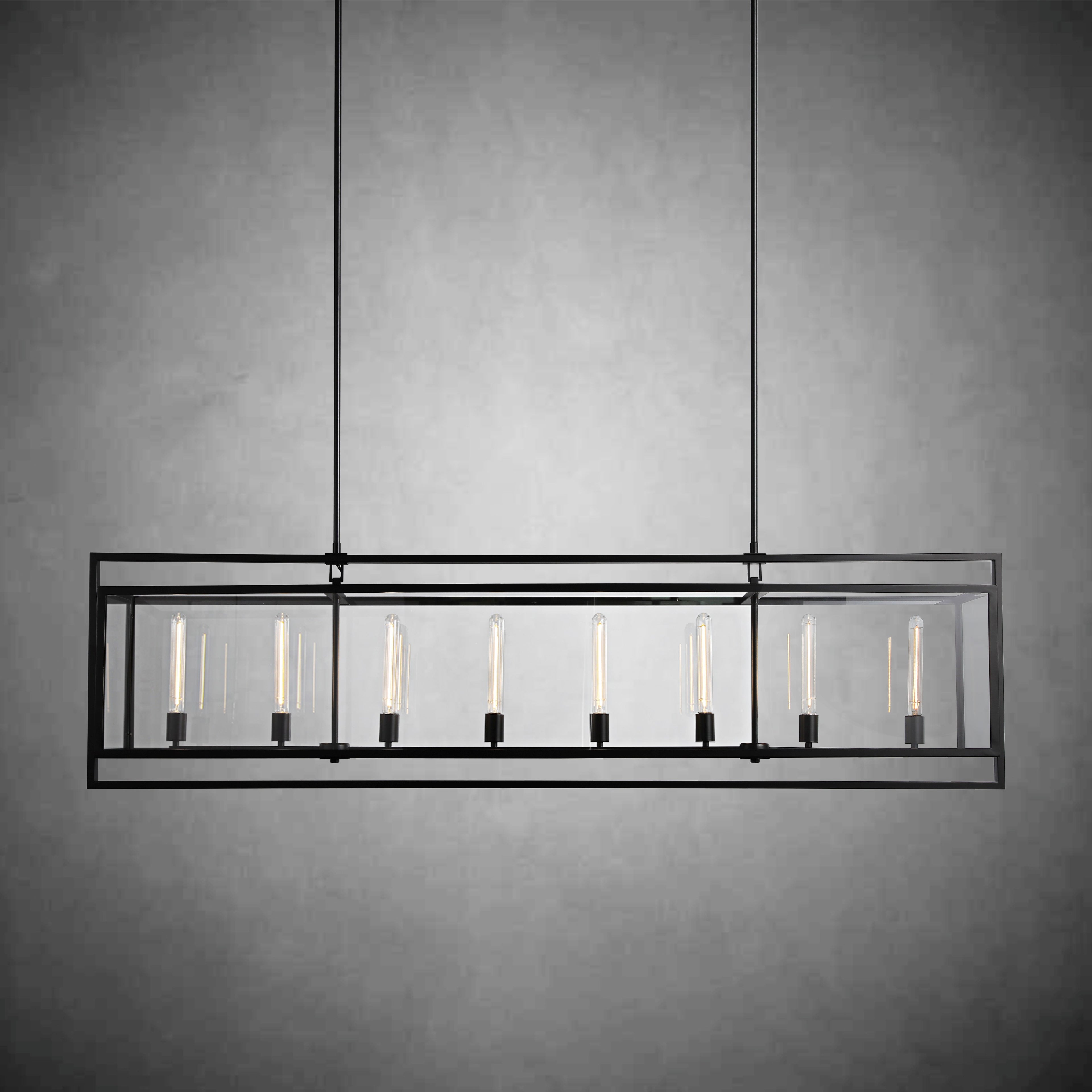 72 Inch Glass Rectangular Chandelier - Beckman