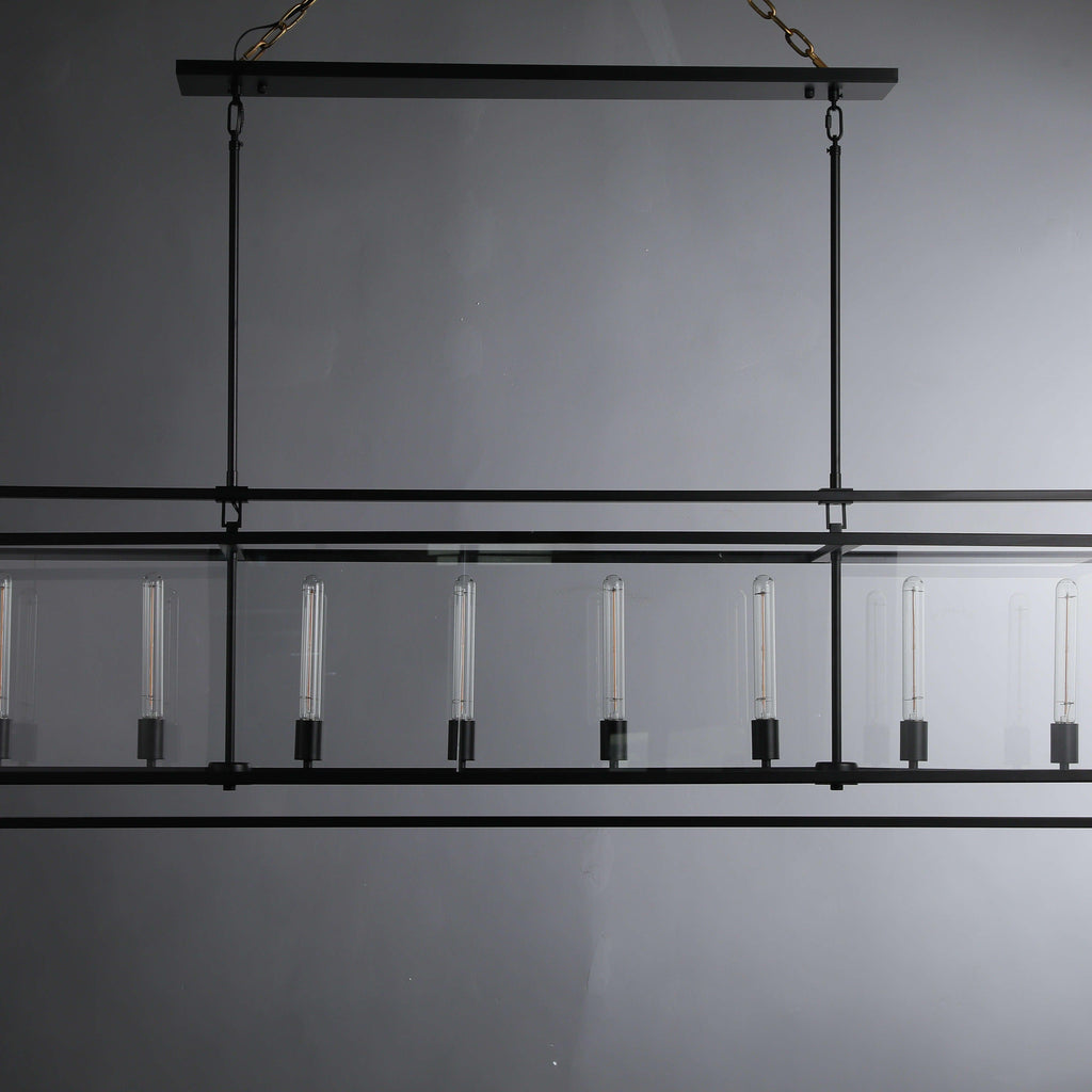 72 Inch Glass Rectangular Chandelier - Beckman