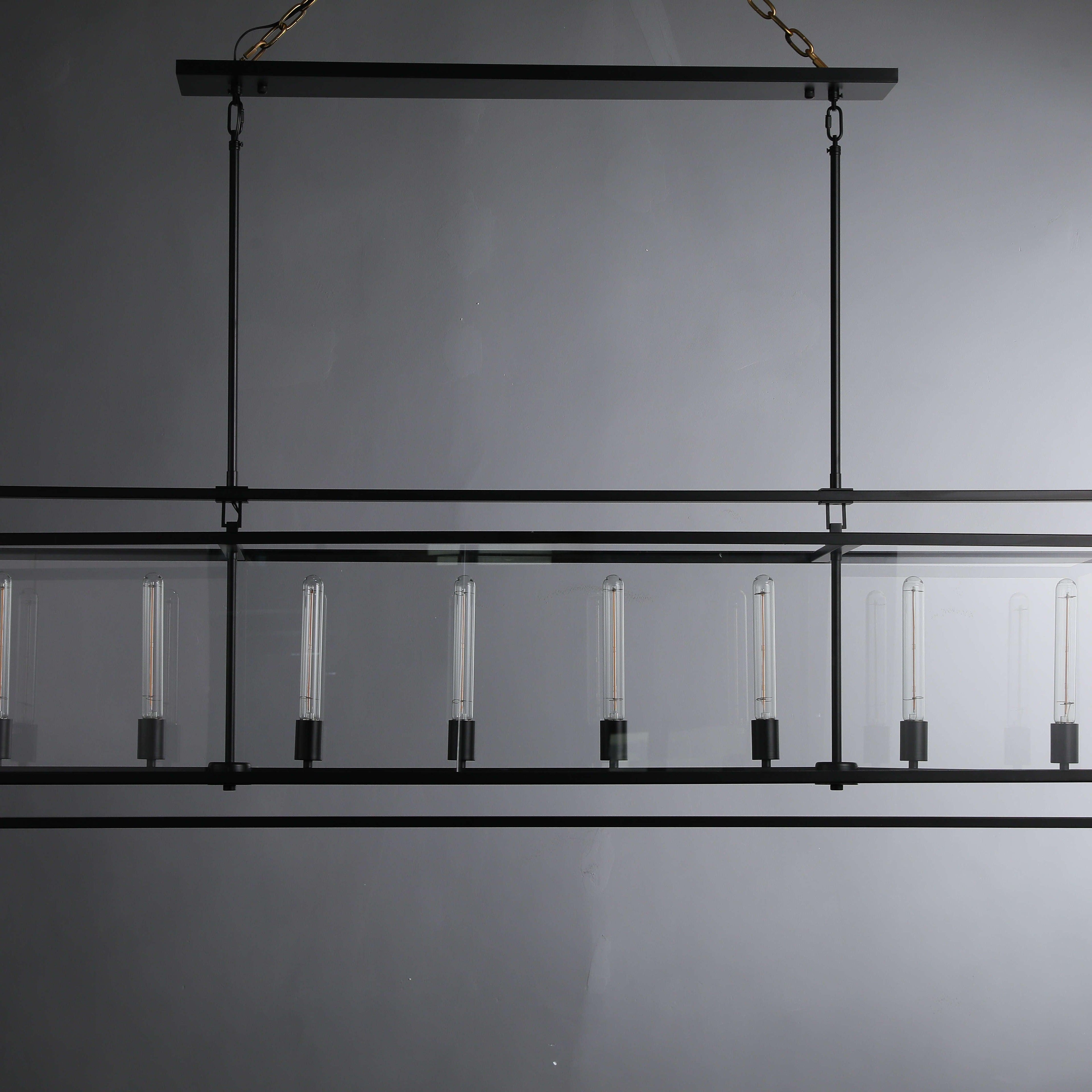 72 Inch Glass Rectangular Chandelier - Beckman
