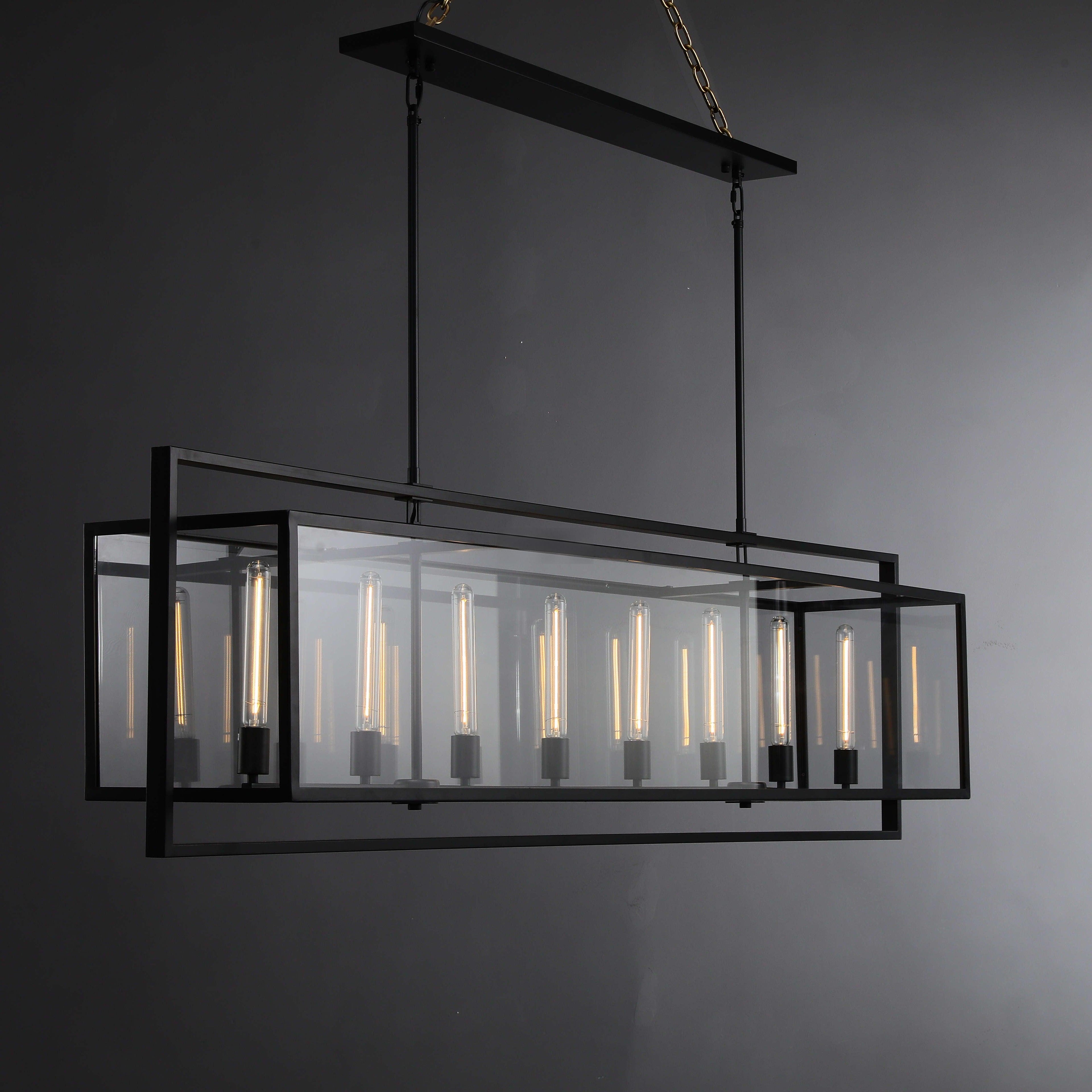 72 Inch Glass Rectangular Chandelier - Beckman