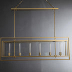 54 Inch Candelabra Rectangular Glass Chandelier - Beckman