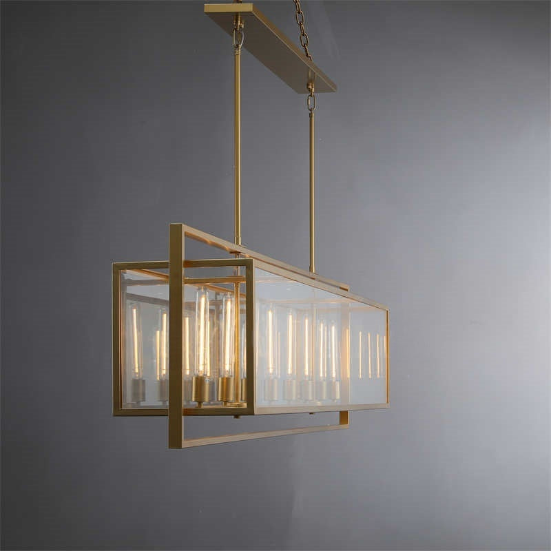 54 Inch Glass Rectangular Chandelier - Beckman