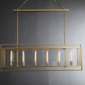 54 Inch Candelabra Rectangular Glass Chandelier - Beckman