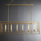 54 Inch Glass Rectangular Chandelier - Beckman