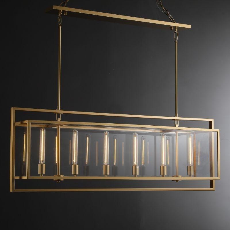 54 Inch Glass Rectangular Chandelier - Beckman